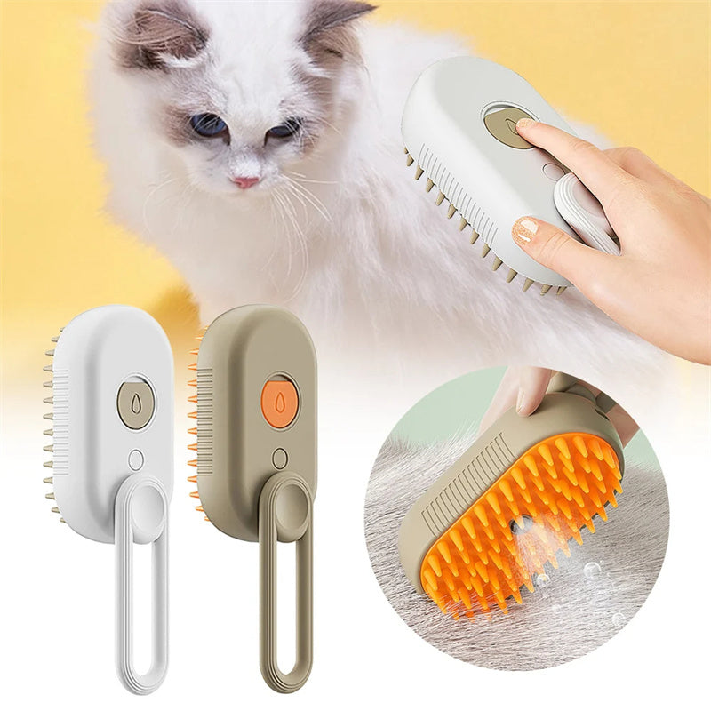 Cat Steam Brush Steamy Dog Brush 3 In 1 Electric Spray