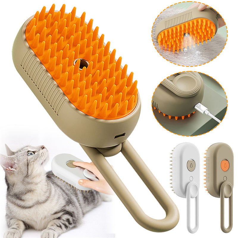 Cat Steam Brush Steamy Dog Brush 3 In 1 Electric Spray