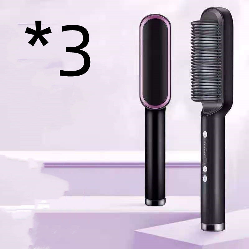 New 2 In 1 Hair Straightener Hot Comb Negative Ion Curling Tong